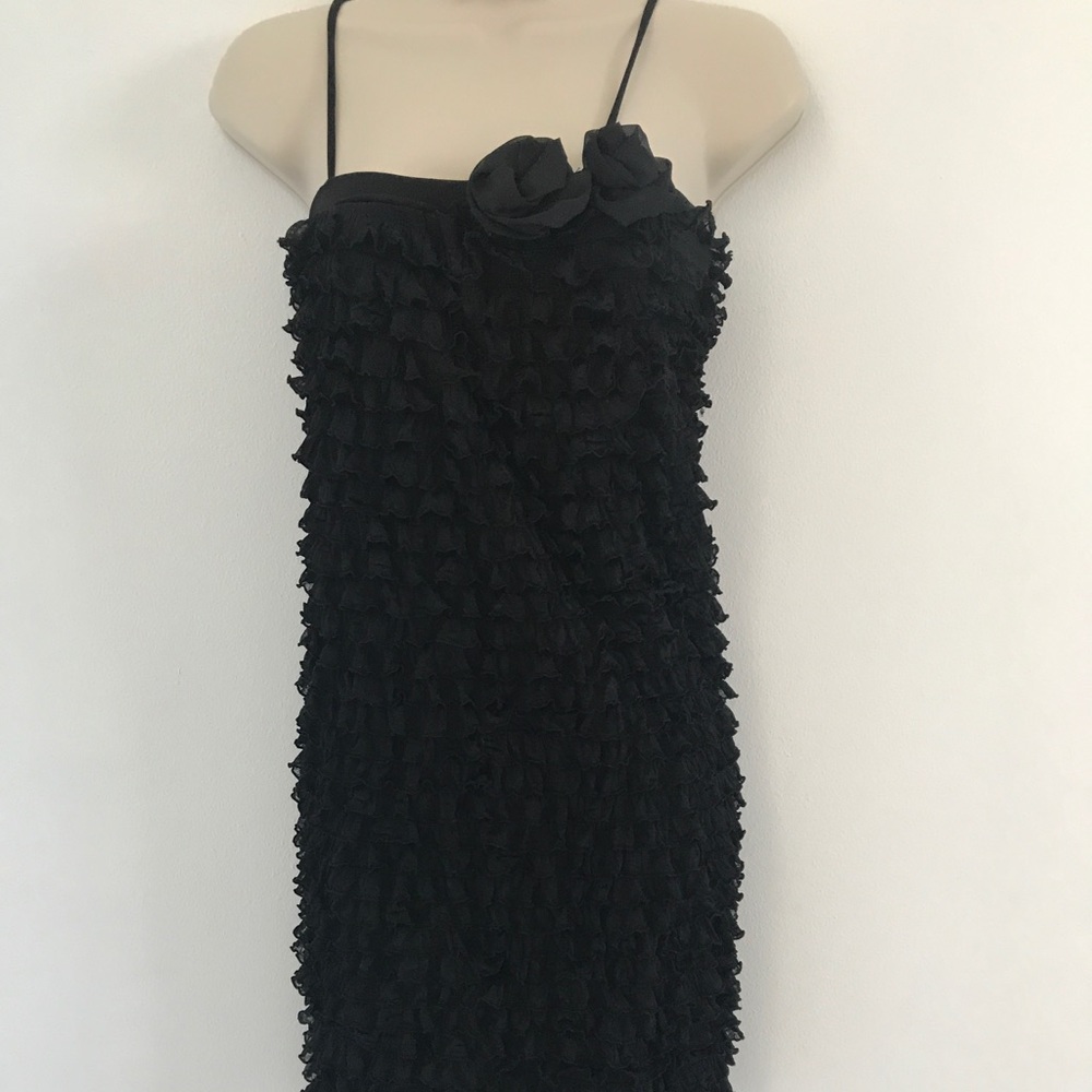 TOO MI Ruffled Dress Sz M 1920s Vintage Look